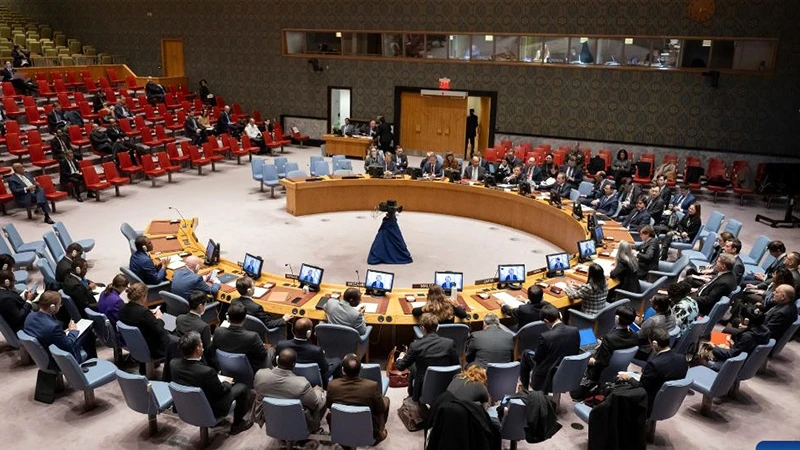 Hội đồng Bảo an Liên hợp quốc thảo luận về căng thẳng tại Biển Đỏ. (Ảnh TÂN HOA XÃ)