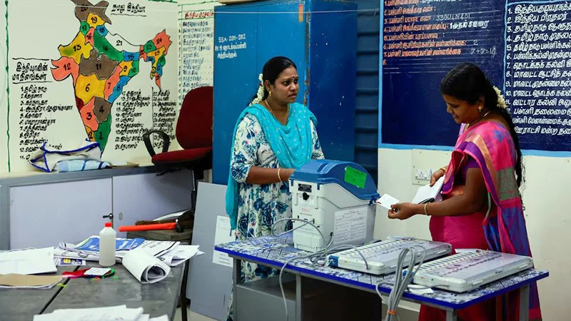 Điểm bầu cử tại bang Meghalaya của Ấn Độ. (Ảnh REUTERS)