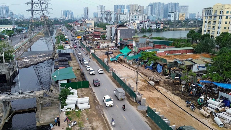 Dự án tuyến đường Tam Trinh (quận Hoàng Mai, Hà Nội) dự kiến hoàn thành vào tháng 6/2026.