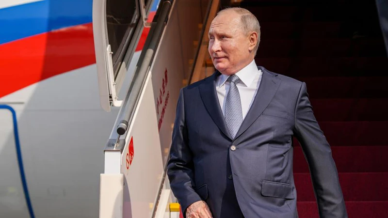Tổng thống Nga Vladimir Putin thăm Trung Quốc. (Ảnh: TASS)