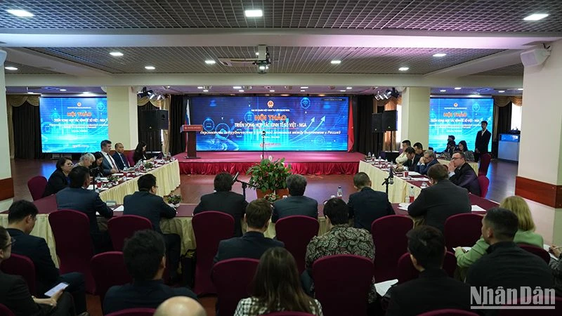 Hội thảo “Triển vọng hợp tác kinh tế số Việt Nam-Liên bang Nga”. (Ảnh: XUÂN HƯNG)