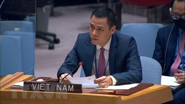 Đại sứ Đặng Hoàng Giang, Trưởng Phái đoàn thường trực Việt Nam tại Liên hợp quốc. (Nguồn: TTXVN) 