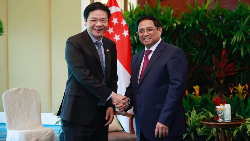 Thủ tướng Phạm Minh Chính tiếp Phó Thủ tướng, Bộ trưởng Tài chính Singapore Lawrence Wong.