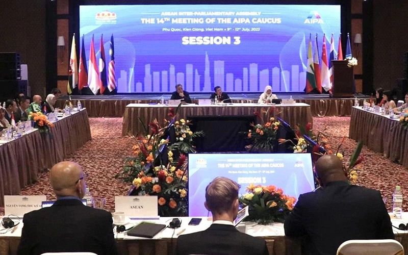 Hội nghị Nhóm tư vấn AIPA lần thứ 14 được Quốc hội Việt Nam tổ chức. (Ảnh TTXVN)