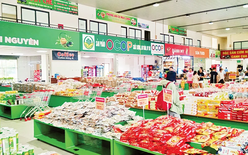 Hàng trăm sản phẩm OCOP của tỉnh Thái Nguyên được giới thiệu, bày bán tại Trạm dừng nghỉ Hải Đăng trên tuyến cao tốc Hà Nội - Thái Nguyên.
