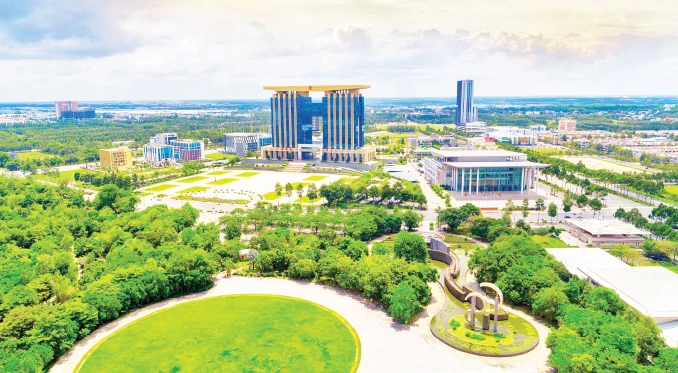 Trung tâm Đổi mới sáng tạo Việt Nam-Singapore sẽ giúp tỉnh Bình Dương và các địa phương tiếp tục phát triển xanh và bền vững. Trong ảnh: Một góc Thành phố mới Bình Dương.