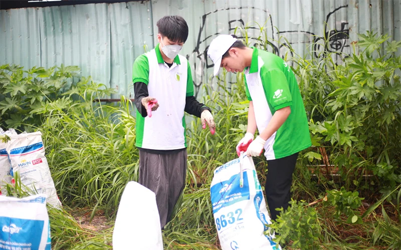 Sinh viên Trường đại học Mở Thành phố Hồ Chí Minh tham gia các hoạt động bảo vệ môi trường. 