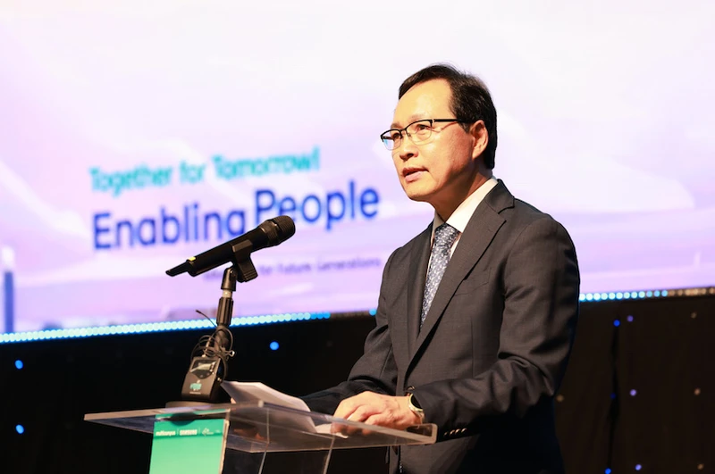 Ông Choi Joo Ho Tổng Giám đốc Samsung Việt Nam phát biểu tại sự kiện.
