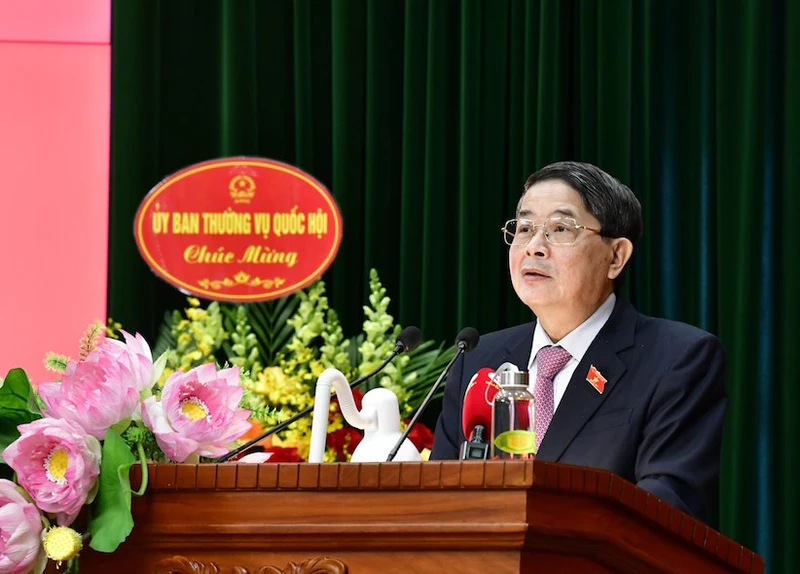 Đồng chí Nguyễn Đức Hải, Ủy viên Ban chấp hành Trung ương Đảng, Phó Chủ tịch Quốc hội phát biểu chỉ đạo tại hội nghị.