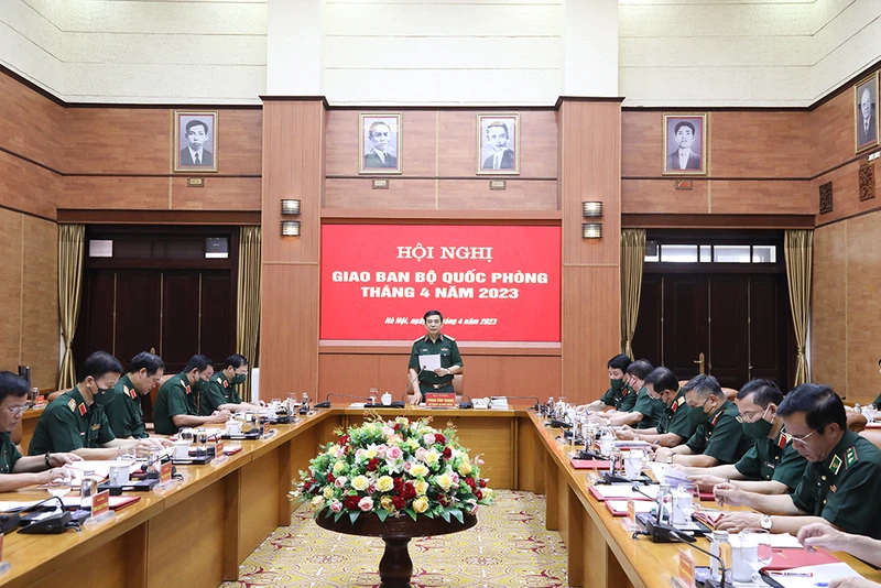 Đại tướng Phan Văn Giang chủ trì hội nghị. Ảnh: mod.gov.vn