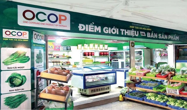 Một điểm bán sản phẩm OCOP. Ảnh: VGP