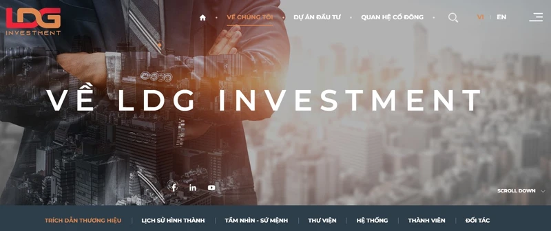 Trang web Công ty CP Đầu tư LDG