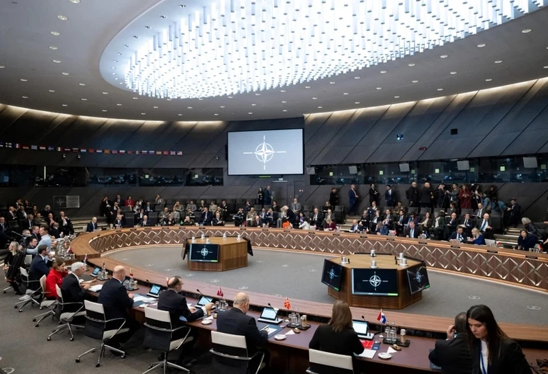 Toàn cảnh Hội nghị Ngoại trưởng NATO tại Brussels, Bỉ, ngày 28/11/2023. (Ảnh: AFP/TTXVN)