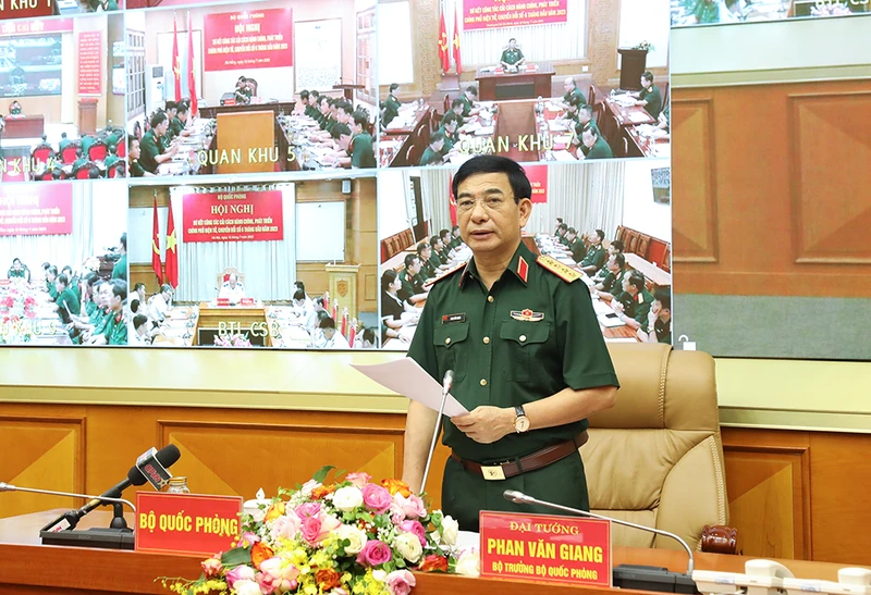 Đại tướng Phan Văn Giang phát biểu chỉ đạo tại hội nghị. (Ảnh: mod.gov.vn)