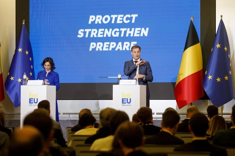 Thủ tướng Bỉ Alexander De Croo nêu ưu tiên của nước này trong nhiệm kỳ Chủ tịch luân phiên Hội đồng châu Âu. (Nguồn: Belga)