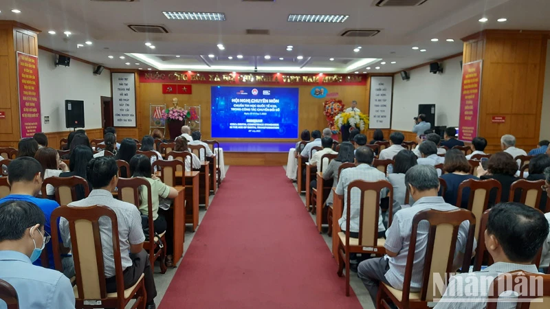 Quang cảnh hội nghị chuẩn tin học quốc tế ICDL trong công tác chuyển đổi số của ngành giáo dục và đào tạo Thành phố Hồ Chí Minh.