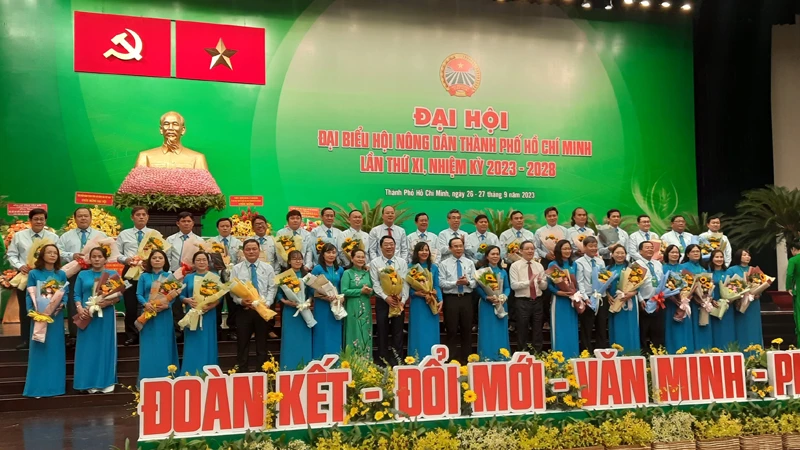 Ban Chấp hành Hội Nông dân Thành phố Hồ Chí Minh nhiệm kỳ 2023-2028 ra mắt tại Đại hội. 