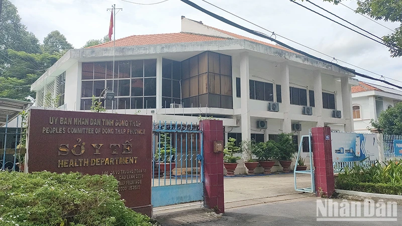 Sở Y tế tỉnh Đồng Tháp, nơi bị can Huỳnh Văn Thêm từng làm việc. (Ảnh: HỮU NGHĨA)