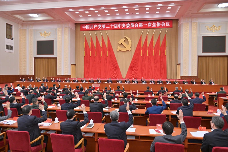 Hội nghị toàn thể lần thứ nhất Ban Chấp hành Trung ương Đảng Cộng sản Trung Quốc khóa XX. (Ảnh: Tân Hoa Xã)
