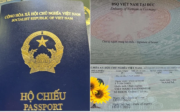 Mẫu hộ chiếu mới màu xanh tím than. 