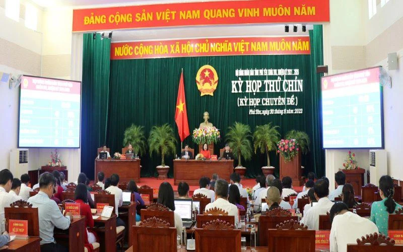 Quang cảnh Kỳ họp lần thứ 9 Hội đồng nhân dân tỉnh Phú Yên.