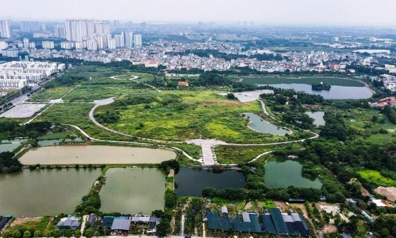 Công viên khu tưởng niệm Danh nhân Chu Văn An tại huyện Thanh Trì. 
