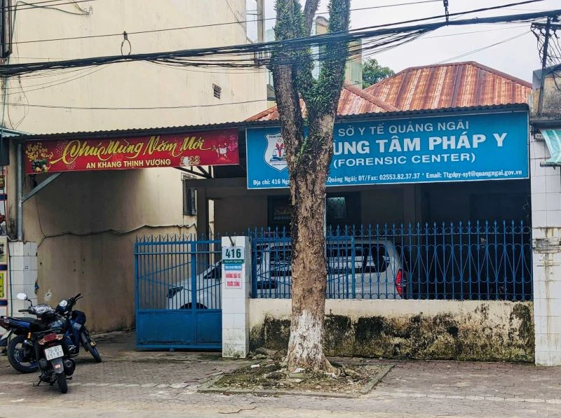 Trụ sở Trung tâm pháp y tỉnh Quảng Ngãi, nơi ông Phượng làm việc.