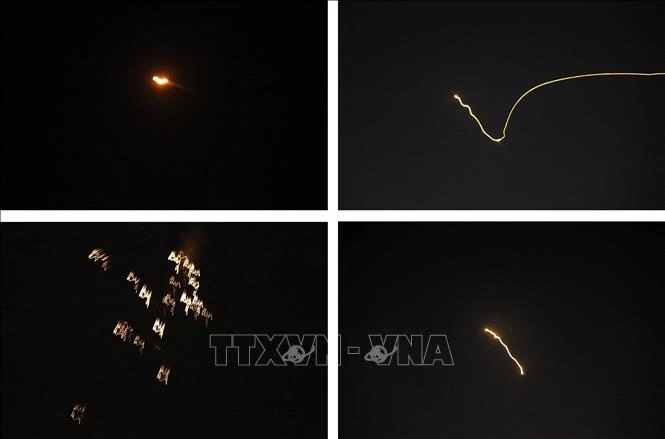 Hệ thống phòng không Syria đánh chặn tên lửa của Israel phóng xuống lãnh thổ nước này. (Ảnh tư liệu: AFP/TTXVN)