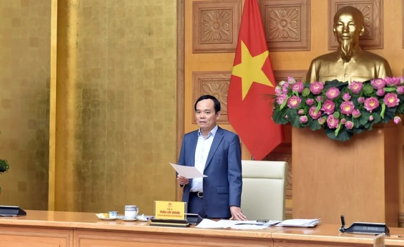 Phó Thủ tướng Trần Lưu Quang phát biểu tại cuộc họp. (Ảnh: VGP)