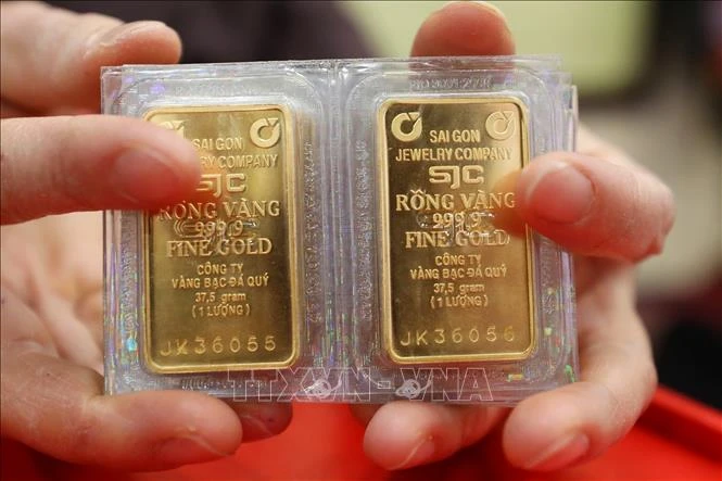 Giá vàng trong nước tăng 8% trong quý I. (Ảnh: Minh Quyết/TTXVN)