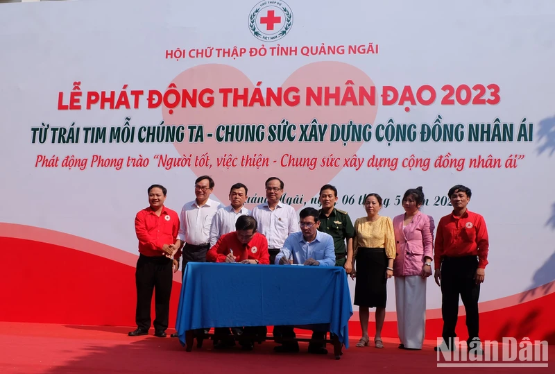 Ủy ban Mặt trận Tổ quốc Việt Nam tỉnh và Hội Chữ thập đỏ tỉnh ký kết Chương trình phối hợp về tổ chức hoạt động nhân đạo, từ thiện, an sinh xã hội giai đoạn 2023-2027.