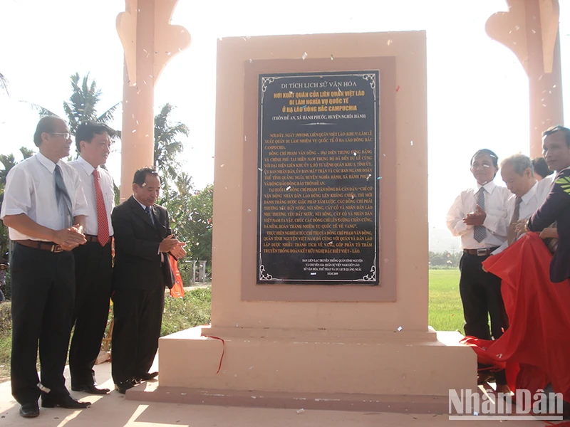 Địa điểm xuất quân Liên quân Việt-Lào ở Quảng Ngãi được xếp hạng Di tích lịch sử quốc gia