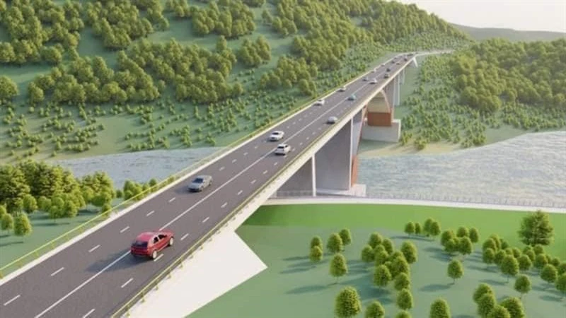 Phối cảnh 1 cây cầu trên tuyến đường bộ cao tốc Đồng Đăng (Lạng Sơn)-Trà Lĩnh (Cao Bằng).