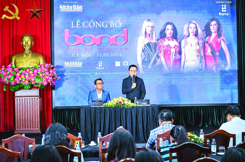 Đồng chí Lê Quốc Minh phát biểu tại Lễ công bố sự kiện Bond Live in Vietnam. Ảnh: Thành Đạt