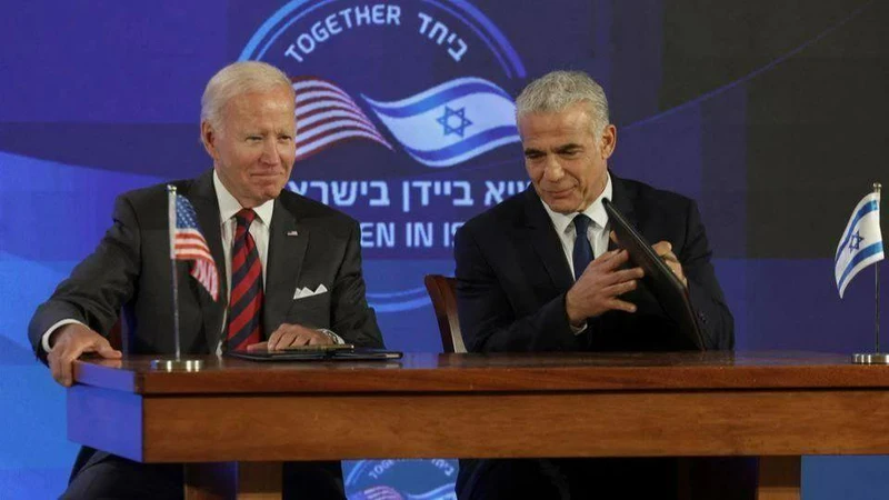 Hội nghị trực tuyến “I2U2” giữa Mỹ, Israel, Ấn Độ và Các Tiểu vương quốc Arab thống nhất (UAE) khai mạc ngày 14/7, nhân chuyến thăm Trung Đông của Tổng thống Mỹ Joe Biden. (Ảnh: Reuters)