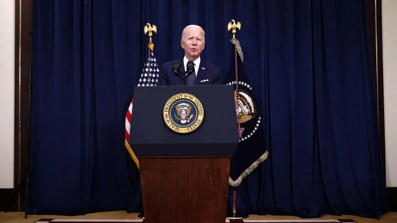 Tổng thống Mỹ Joe Biden tham dự họp báo tại Jeddah, Saudi Arabia, ngày 15/7. (Ảnh: Reuters)