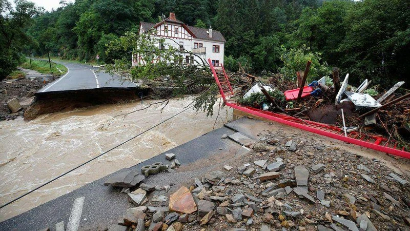 Khu vực Schuld của Đức chịu thiệt hại sau khi mưa lớn xuất hiện vào tháng 7/2021. (Ảnh: Reuters)