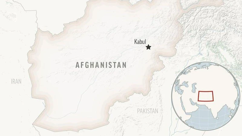 Vị trí của Afghanistan và thủ đô Kabul trên bản đồ. (Nguồn: AP)