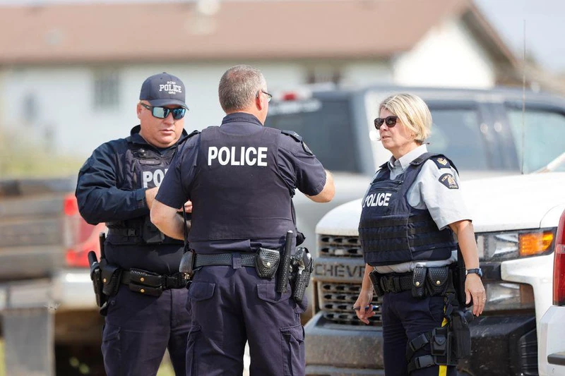 Cảnh sát Hoàng gia Canada tại James Smith Cree Nation. (Ảnh: Reuters)