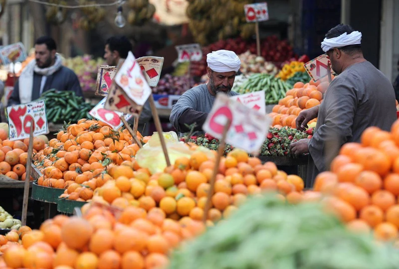 Chợ rau quả tại Cairo, Ai Cập, tháng 2/2021. (Ảnh: Reuters)