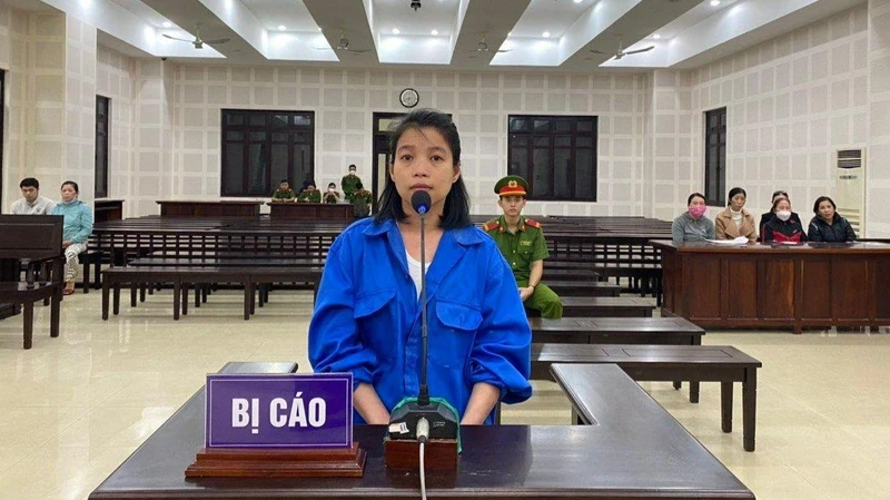 Bị cáo Đoàn Thị Kim Thanh tại phiên tòa.