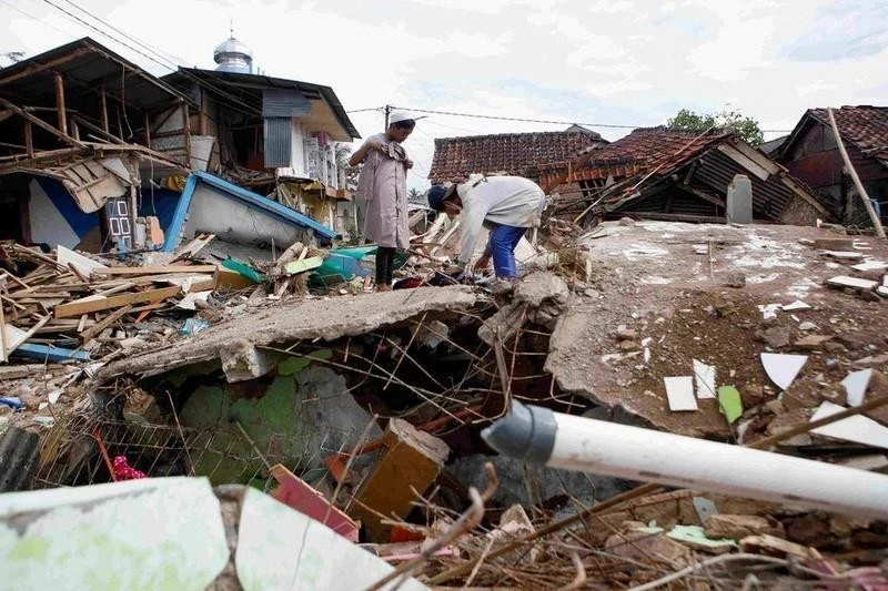 Thị trấn Cianjur, tỉnh tây Java, Indonesia là nơi chịu ảnh hưởng nhiều nhất của trận động đất ngày 21/11/2022. (Ảnh: Reuters)