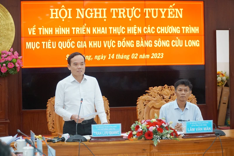 Phó Thủ tướng Trần Lưu Quang kết luận hội nghị.