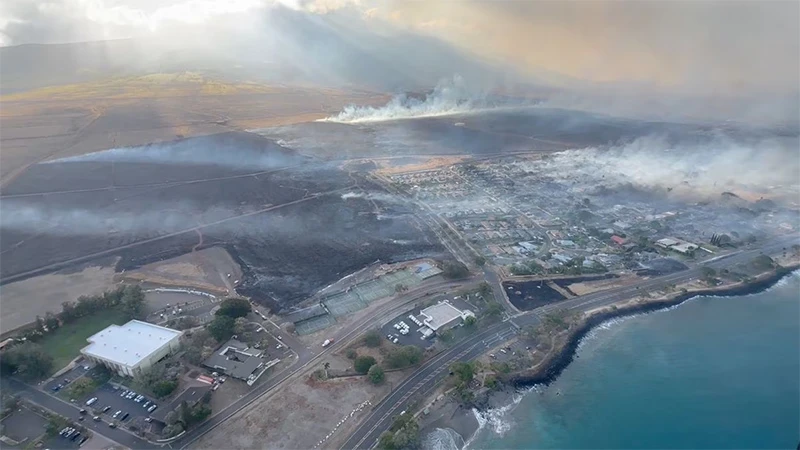 Đảo Maui nhìn từ trên cao, ngày 9/8/2023. (Ảnh: Reuters)