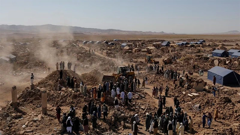 Huyện Zinda Jan, tỉnh Herat là địa phương chịu ảnh hưởng nặng nề bởi trận động đất ngày 7/10/2023. (Ảnh: Reuters)