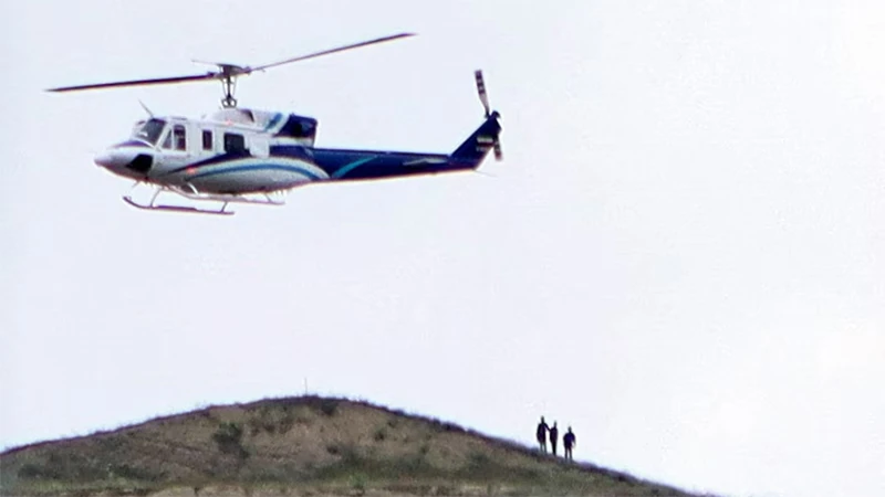 Trực thăng chở ông Ebrahim Raisi cất cánh gần biên giới Iran-Azerbaijan, ngày 19/5/2024. (Ảnh: IRNA/WANA/REUTERS)