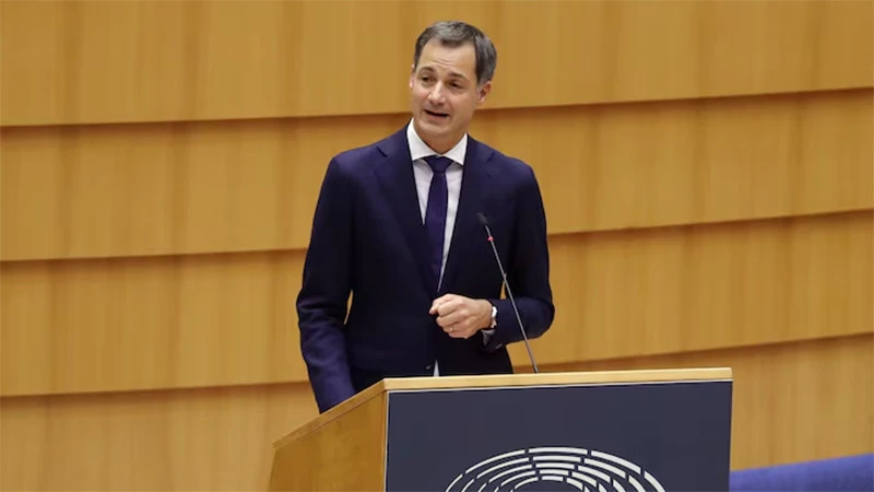 Thủ tướng Bỉ Alexander De Croo phát biểu tại Brussels, Bỉ, ngày 1/10/2020. (Ảnh: Reuters)