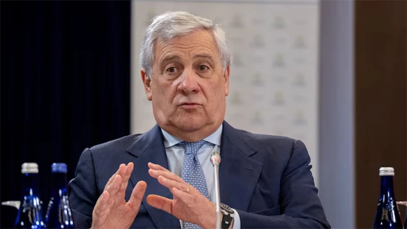 Bộ trưởng Ngoại giao Italia Antonio Tajani trong cuộc họp của các bộ trưởng ngoại giao các nước G7 tại Washington, Mỹ, ngày 11/7/2024. (Ảnh: Reuters)