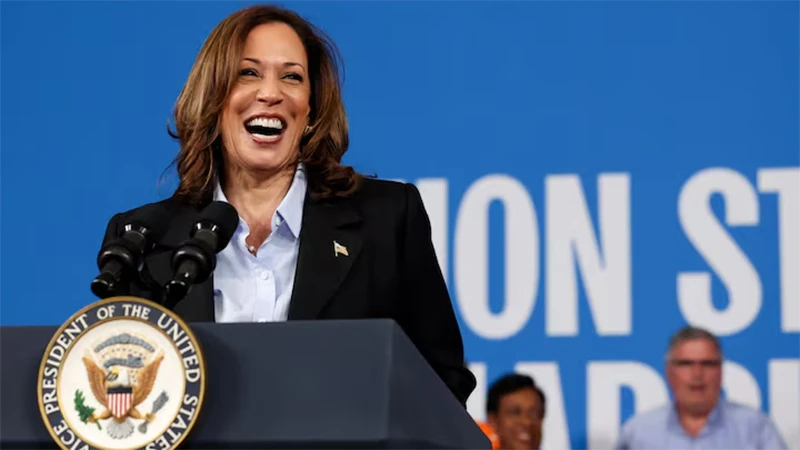 La Sra. Harris se centra en los estados de Wisconsin, Michigan y Pensilvania.