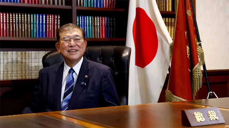 Tân Chủ tịch LDP Ishiba Shigeru tại văn phòng của ông ở Tokyo, ngày 27/9/2024. (Ảnh: Reuters)